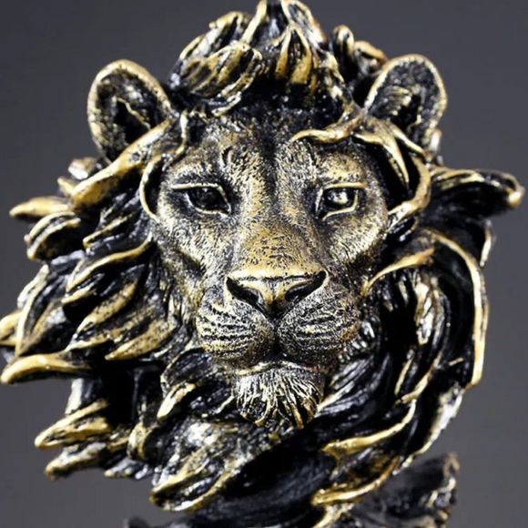 Lion King Head Statue | Home Office Table Desk Decor Figurine Collectible #1218 - Picture 2 of 5